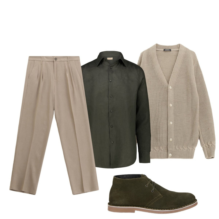 Outfit uomo - IMPERIAL e Doppelganger. Stile Trendy per Ufficio. Abbinamento con pantaloni, cardigans, camicie, stivali e stivaletti.