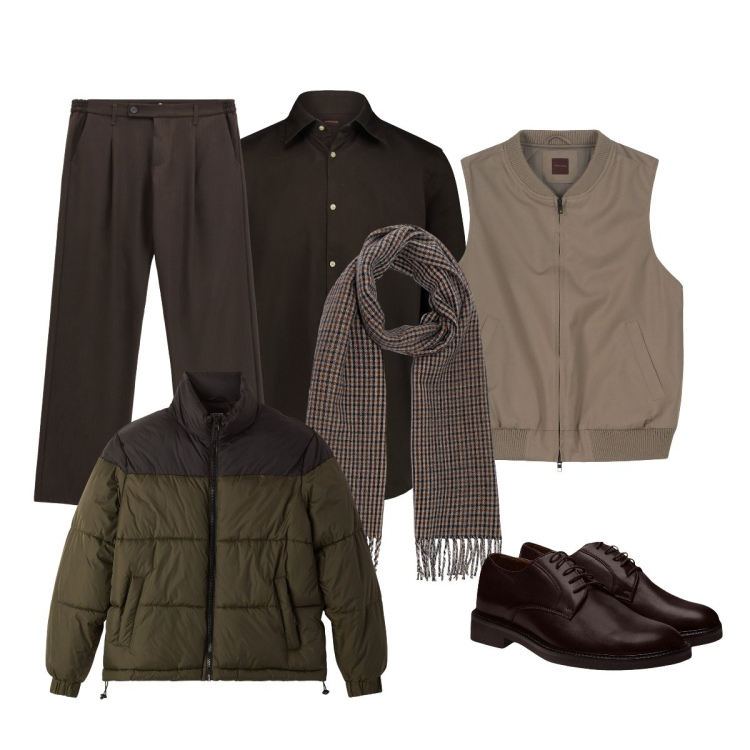 Outfit uomo - Arriva il freddo!. Stile Casual per Tutti i giorni. Abbinamento con bomber, pantaloni, scarpe stringate, camicie, sciarpe, giacche.