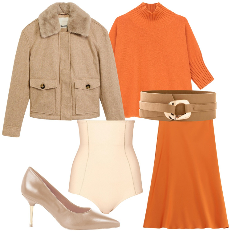 Outfit donna - Il blouson in lana. Stile Trendy per Serata fuori. Abbinamento con culotte, cinture, piumini, décolleté, maglieria, gonne longuette.