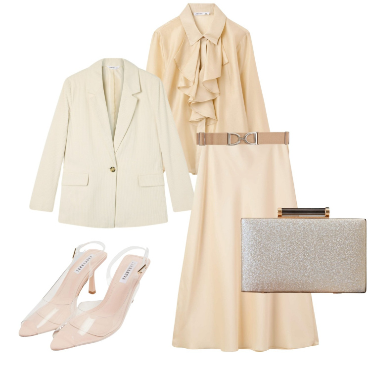 Outfit donna - Total look #2267021. Stile Bon Ton per Cerimonia. Abbinamento con camicie, cinture, sandali col tacco, gonne lunghe, blazer, clutch.