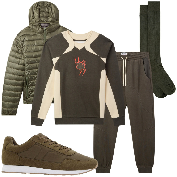 Outfit uomo - La comoda libertà. Stile Urban per Tutti i giorni. Abbinamento con sneakers, pantaloni, felpe, piumini, calzini.