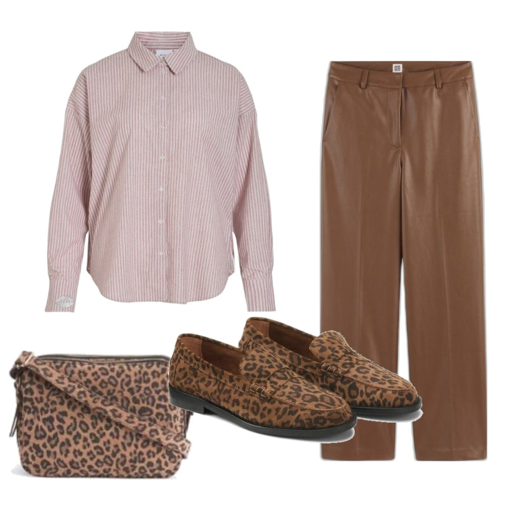 Outfit mujer - Mannish #772. Estilo Mannish para Oficina. Combinación con bolsos de mano, pantalones, mocasines, blusas.