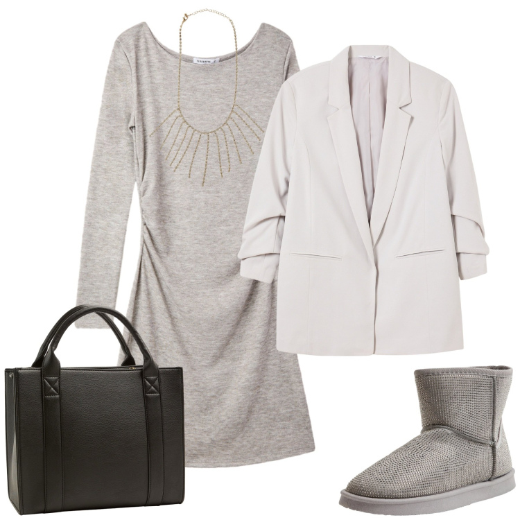 Outfit donna - Terranova - MID SEASON SALE. Stile Casual per Tutti i giorni. Abbinamento con collane, borse tote, vestiti corti, stivali, blazer.