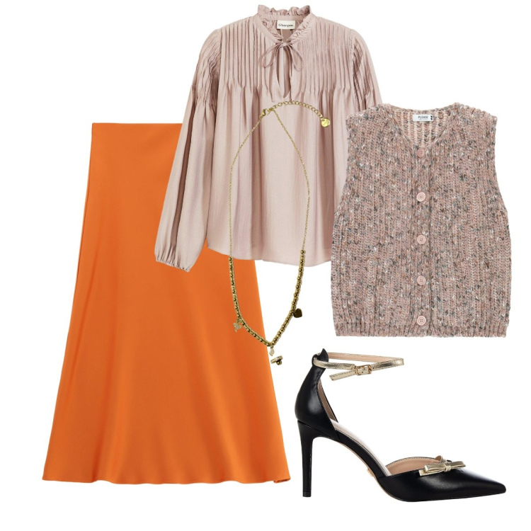 Outfit donna - Il look della nonna rivisitato. Stile Bon Ton per Tutti i giorni. Abbinamento con tuniche, décolleté, gilet, gonne longuette, ciondoli.