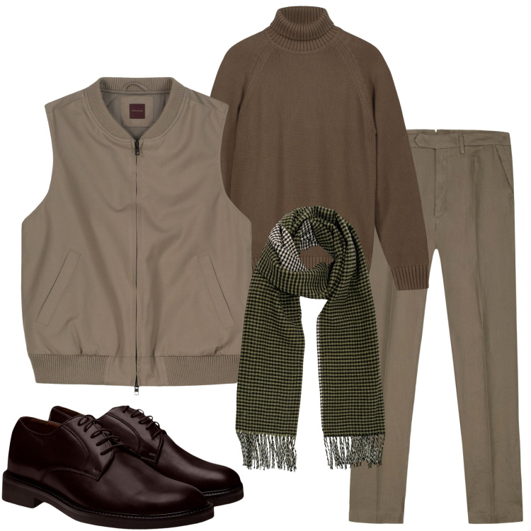 Outfit uomo - Ottobre. Stile Urban per Tutti i giorni. Abbinamento con scarpe stringate, pantaloni, sciarpe, giacche, pullovers.