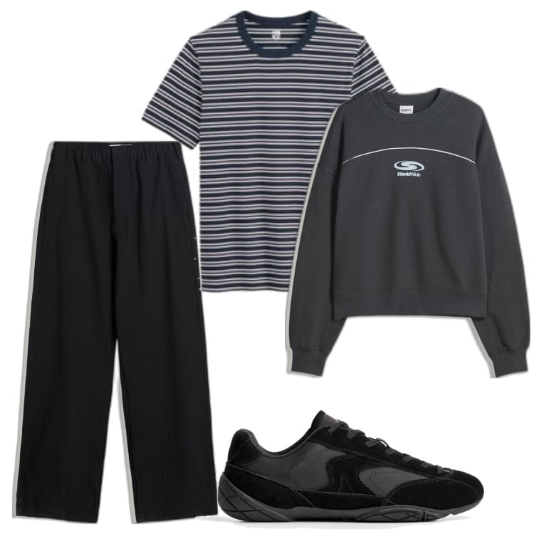 Outfit hombre - Casual look. Estilo Casual para Todos los días. Combinación con pantalones, sneakers, sudaderas, camiseta.