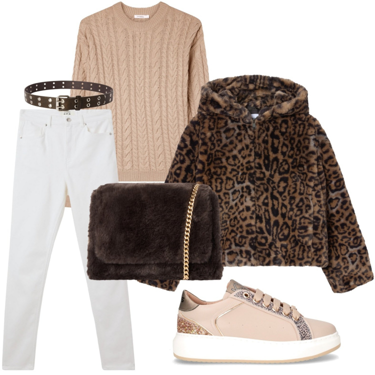 Outfit donna - Terranova - MID SEASON SALE. Stile Trendy per Scuola/Università. Abbinamento con pantaloni skinny, ecopellicce, borse a tracolla, maglieria, cinture, sneakers.