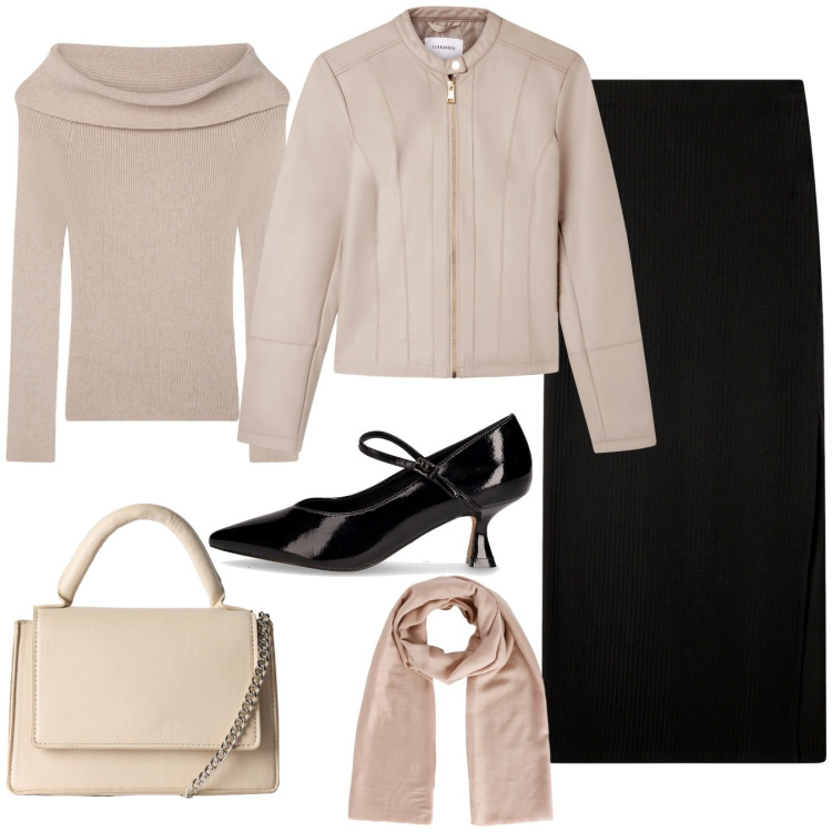 Outfit donna - Terranova bon-ton in saldo. Stile Bon Ton per Tutti i giorni. Abbinamento con gonne lunghe, borse a tracolla, foulard, giacche, maglieria, décolleté.