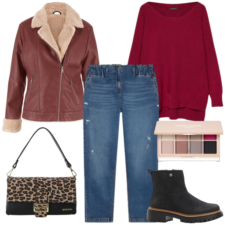 Outfit donna - Stilosi e comodi scarponcini neri. Stile Casual per Tutti i giorni. Abbinamento con stivaletti, blazer, ombretti, borse a spalla, jeans strappati, maglieria.