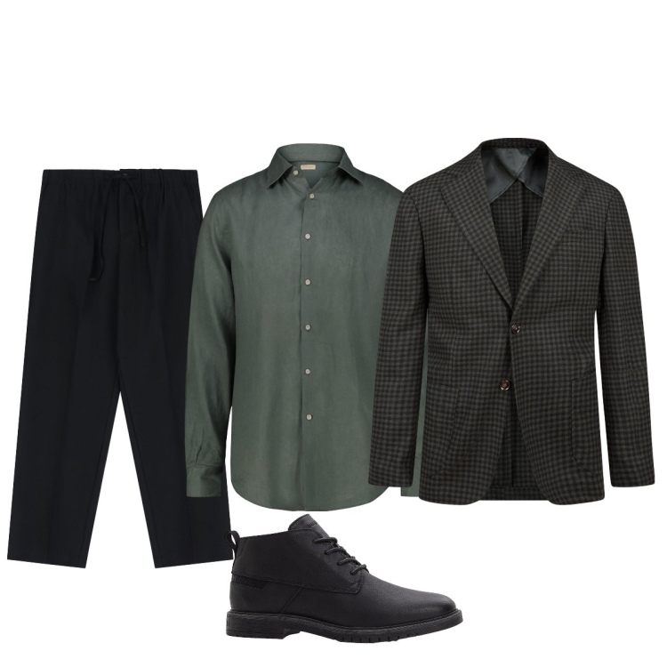 Outfit uomo - Riunione di lavoro. Stile Business/Elegante per Ufficio. Abbinamento con stivali e stivaletti, pantaloni, giacche, camicie.