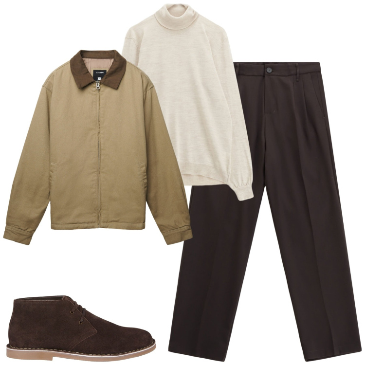 Outfit uomo - Total look #2267379. Stile Urban per Tutti i giorni. Abbinamento con giacche, pantaloni, maglieria, stivali e stivaletti.