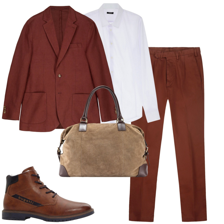 Outfit uomo - Total look #2267383. Stile Trendy per Tutti i giorni. Abbinamento con stivali e stivaletti, camicie, giacche, pantaloni, borse sportive.