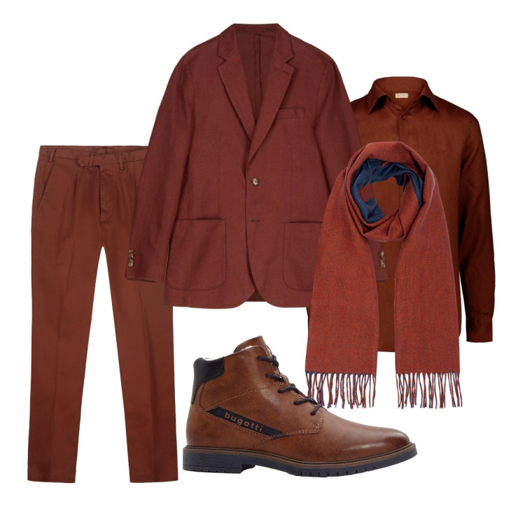 Outfit uomo - Total look #2267414. Stile Business/Elegante per Ufficio. Abbinamento con stivali e stivaletti, giacche, camicie, pantaloni, sciarpe.
