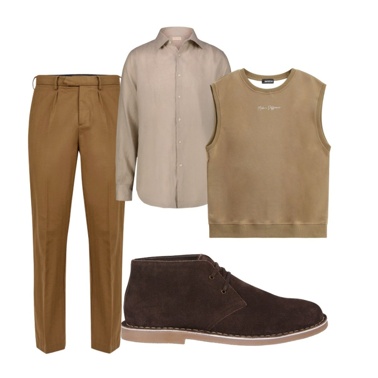 Outfit uomo - Total look #2267425. Stile Business/Elegante per Ufficio. Abbinamento con felpe, pantaloni, camicie, stivali e stivaletti.