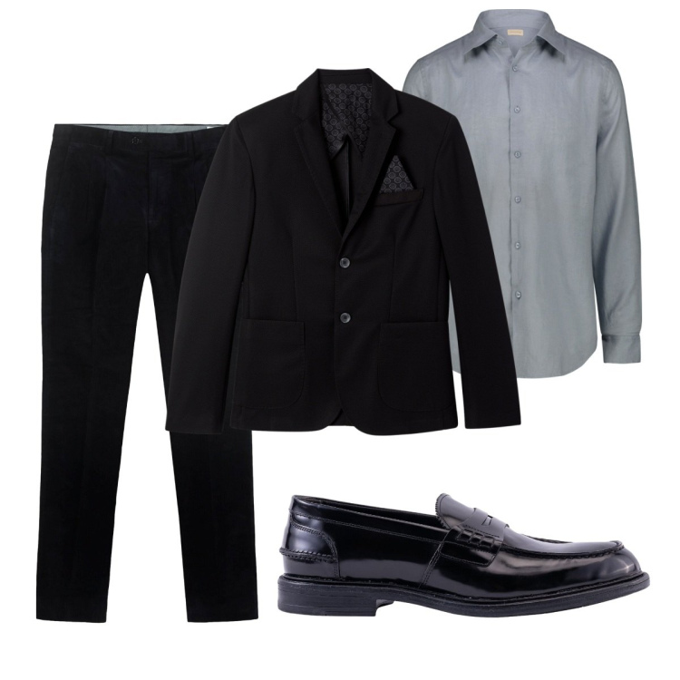 Outfit uomo - Total look #2267429. Stile Business/Elegante per Ufficio. Abbinamento con giacche, camicie, scarpe stringate, pantaloni.