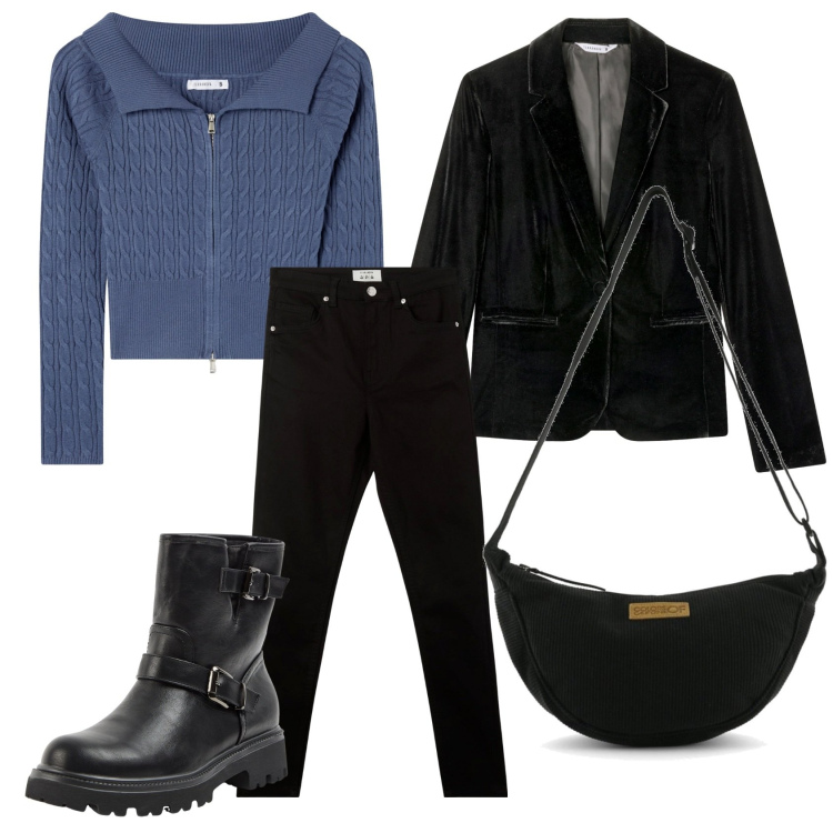 Outfit donna - Mid season sale by terranova. Stile Casual chic per Tutti i giorni. Abbinamento con stivaletti, blazer, pantaloni skinny, cardigans, borse a tracolla.