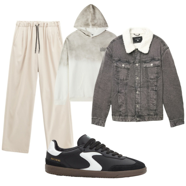 Outfit uomo - Total look #2267488. Stile Casual per Tutti i giorni. Abbinamento con sneakers, felpe con cappuccio, cappotti, pantaloni.