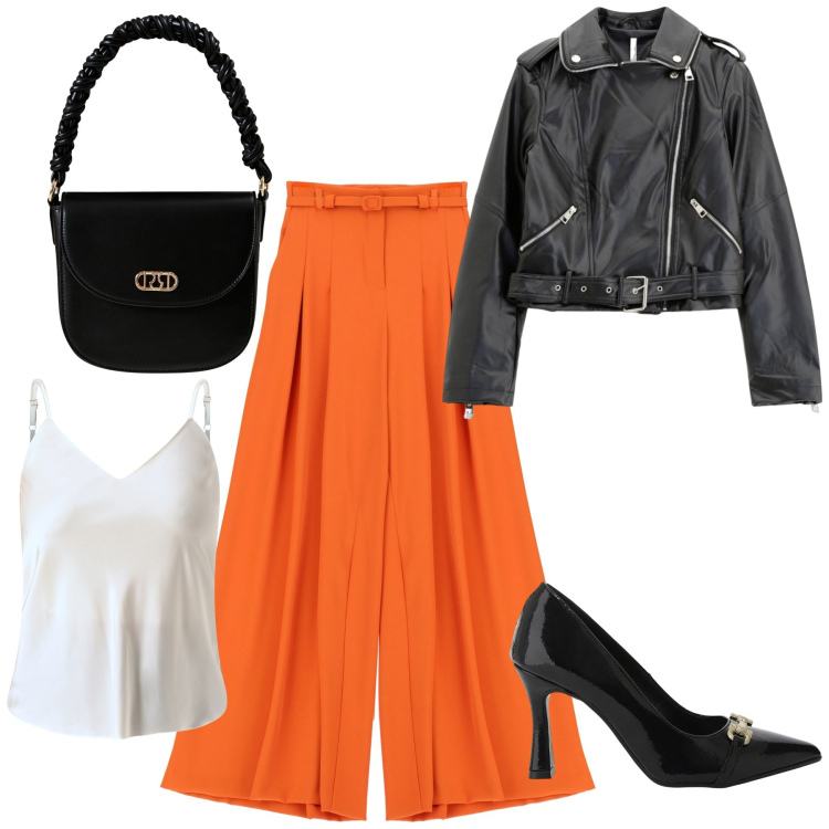 Outfit donna - Total look #2267492. Abbinamento con top, borse a mano, décolleté, giacche, pantaloni a palazzo.