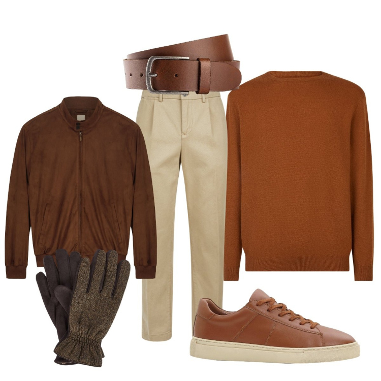 Outfit uomo - Total look #2267779. Stile Trendy per Tutti i giorni. Abbinamento con cinture, sneakers, pantaloni, guanti, maglieria, giacche.