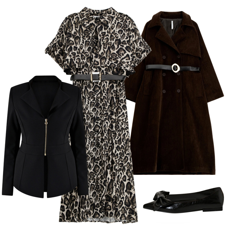 Outfit donna - Total look #2267813. Stile Romantica per Serata fuori. Abbinamento con ballerine, blazer, cappotti, vestiti lunghi.