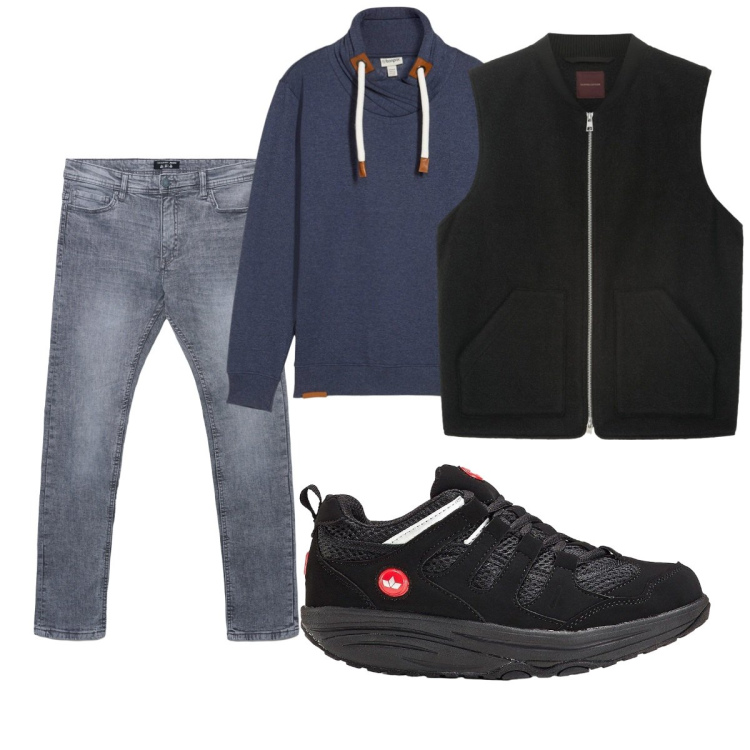Outfit uomo - Total look #2268021. Stile Casual per Tutti i giorni. Abbinamento con felpe, sneakers, jeans skinny, giacche.