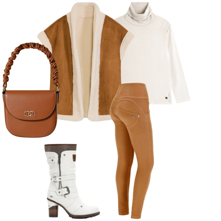 Outfit donna - Total look #2268066. Stile Casual chic per Serata fuori. Abbinamento con stivali, piumini, borse a mano, pantaloni skinny, felpe.