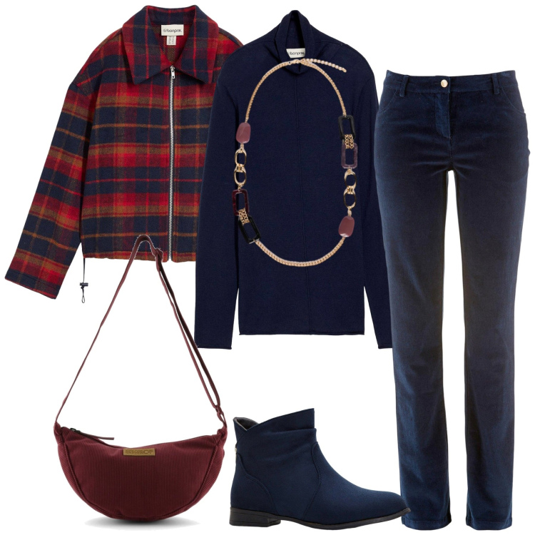 Outfit donna - La giacca in lana. Stile Casual chic per Tutti i giorni. Abbinamento con pantaloni, maglieria, blazer, stivaletti, collane, borse a tracolla.