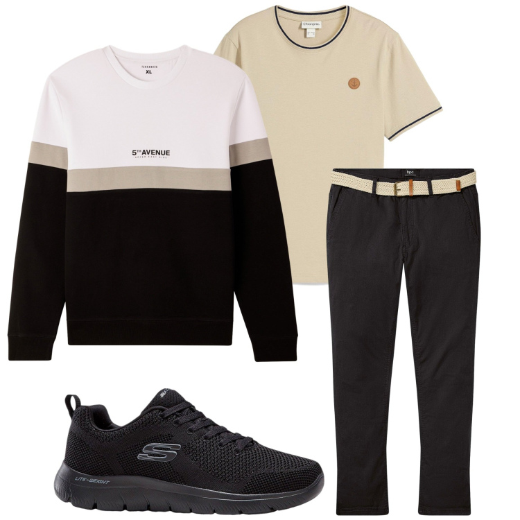 Outfit uomo - Tutti i giorni. Stile Casual per Tutti i giorni. Abbinamento con sneakers, pantaloni chino, t-shirt, felpe.