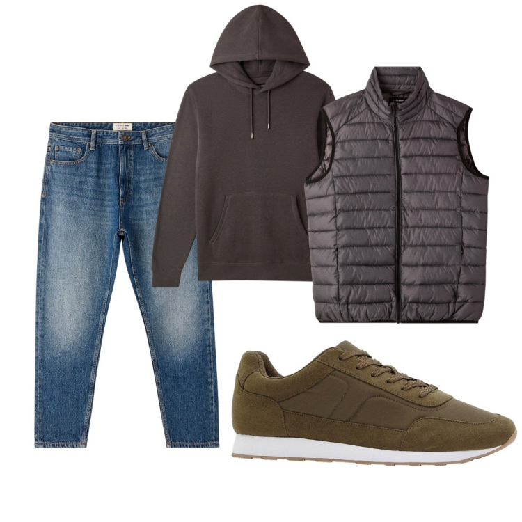Outfit uomo - Total look #2268292. Stile Casual per Tutti i giorni. Abbinamento con sneakers, jeans, piumini, felpe con cappuccio.