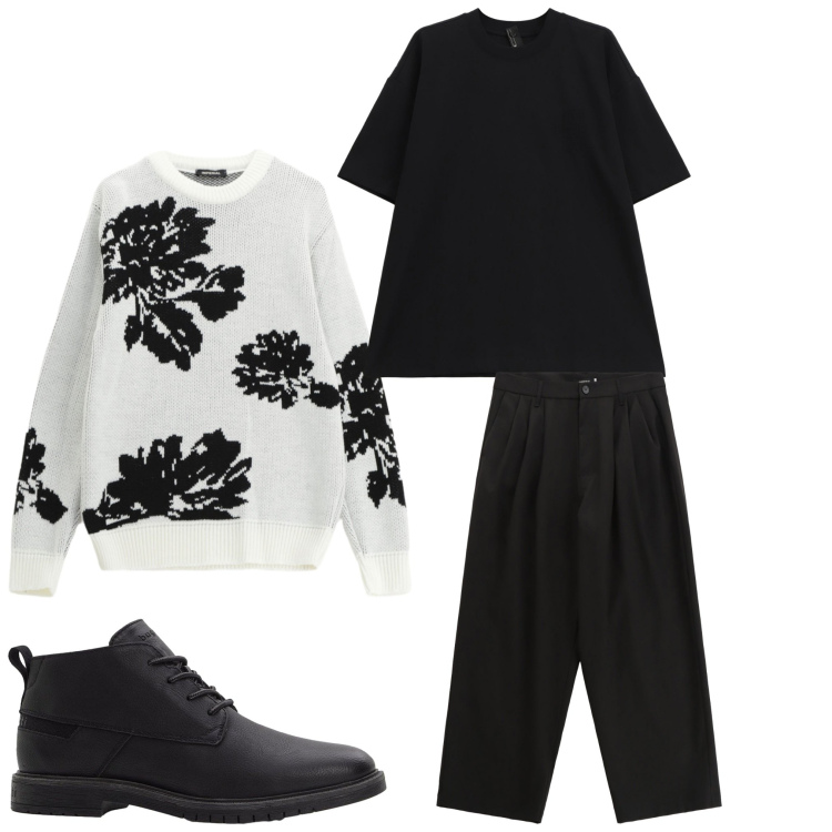 Outfit uomo - Originale. Stile Casual per Tutti i giorni. Abbinamento con stivali e stivaletti, pantaloni, pullovers, t-shirt.