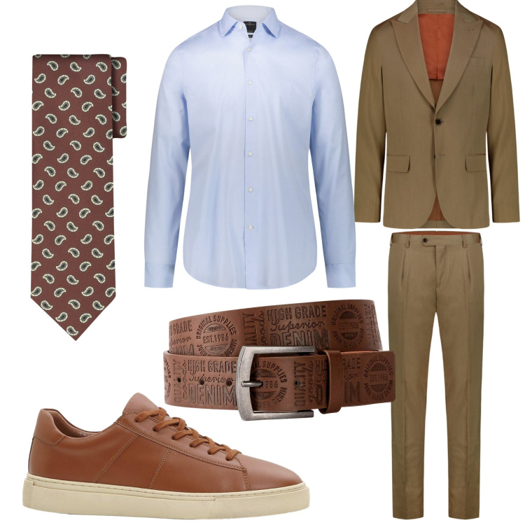 Outfit uomo - Serata speciale. Stile Business/Elegante per Serata speciale. Abbinamento con cinture, sneakers, camicie, cravatte, abiti.
