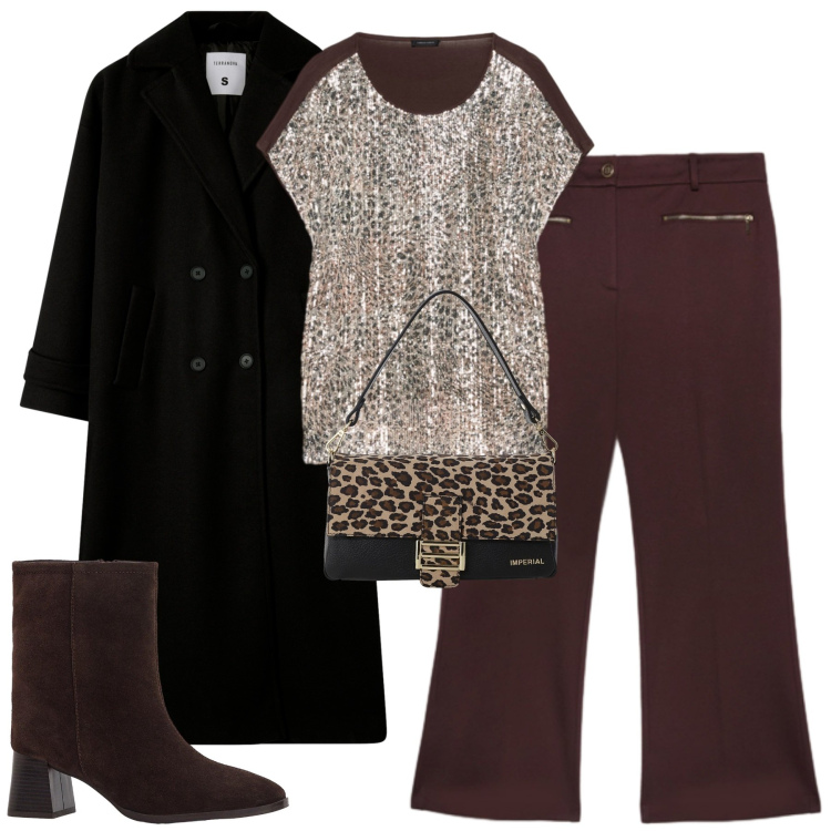 Outfit donna - La maglia con pailettes. Stile Urban per Tutti i giorni. Abbinamento con stivaletti, cappotti, borse a spalla, pantaloni, bluse.