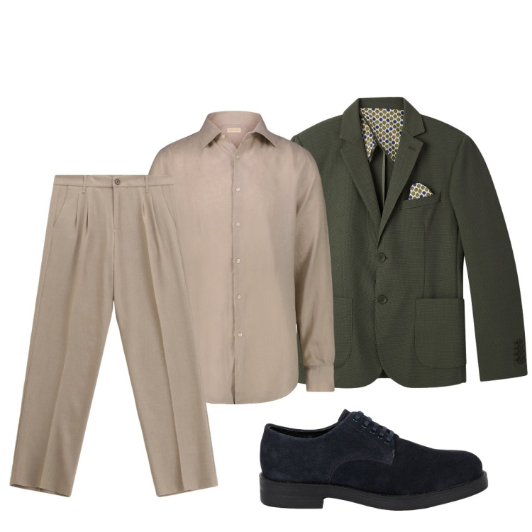 Outfit uomo - La giacca elegante. Stile Business/Elegante per Ufficio. Abbinamento con giacche, pantaloni, scarpe stringate, camicie.