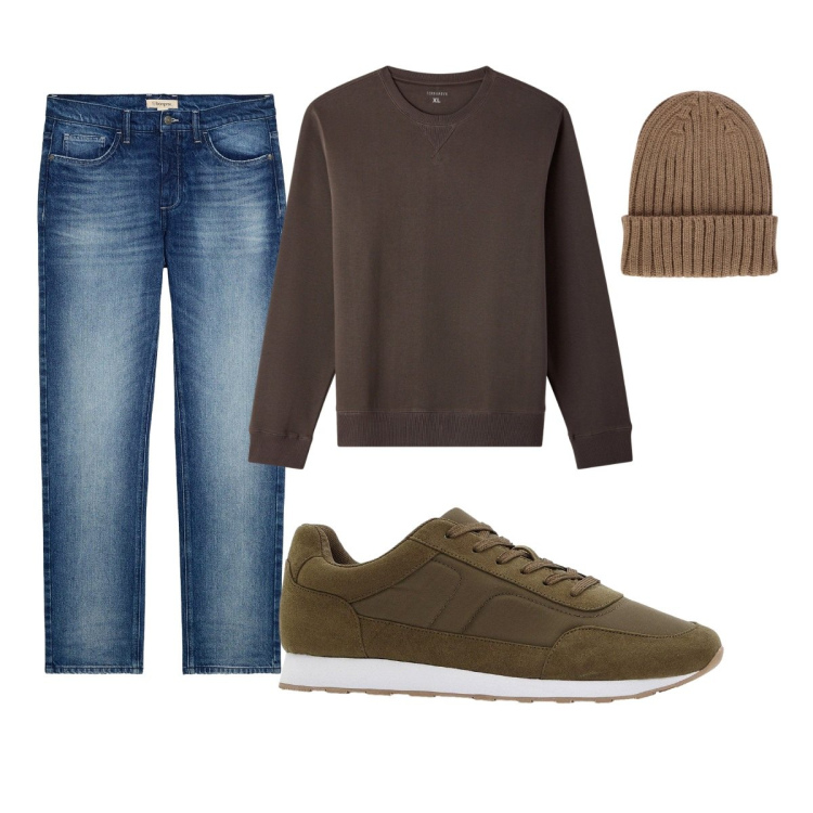 Outfit uomo - Total look #2268490. Stile Casual per Tutti i giorni. Abbinamento con jeans dritti, sneakers, felpe, berretti.