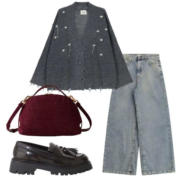 Outfit donna - Total look #2268585. Stile Urban per Tutti i giorni. Abbinamento con borse a mano, cardigans, jeans, mocassini.