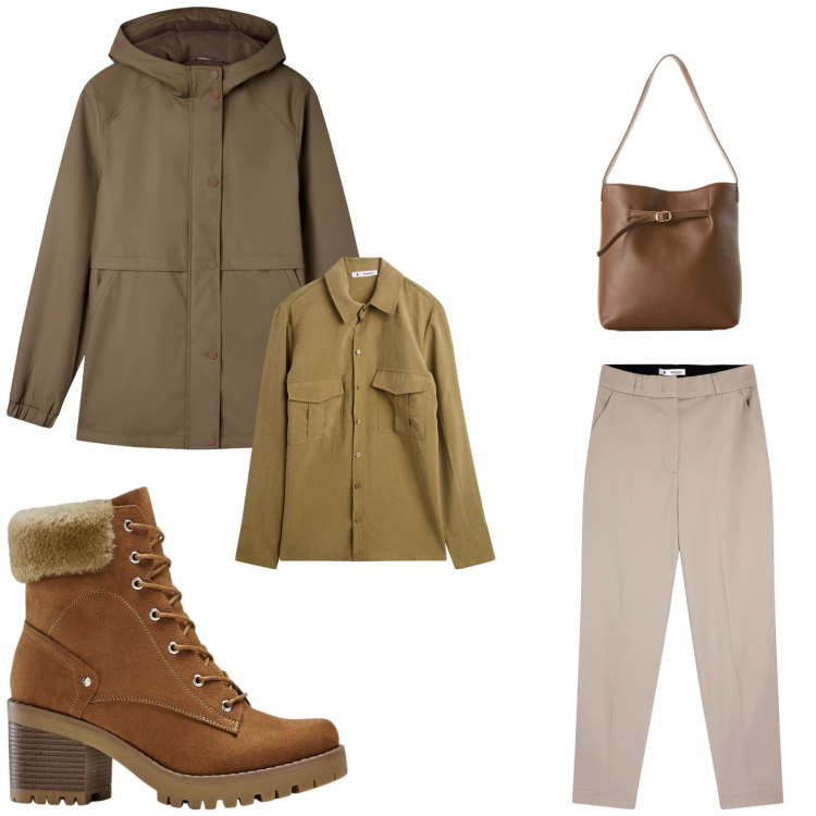 Outfit donna - Total look #2268613. Abbinamento con stivaletti, borse a mano, camicie, pantaloni chino, blazer.