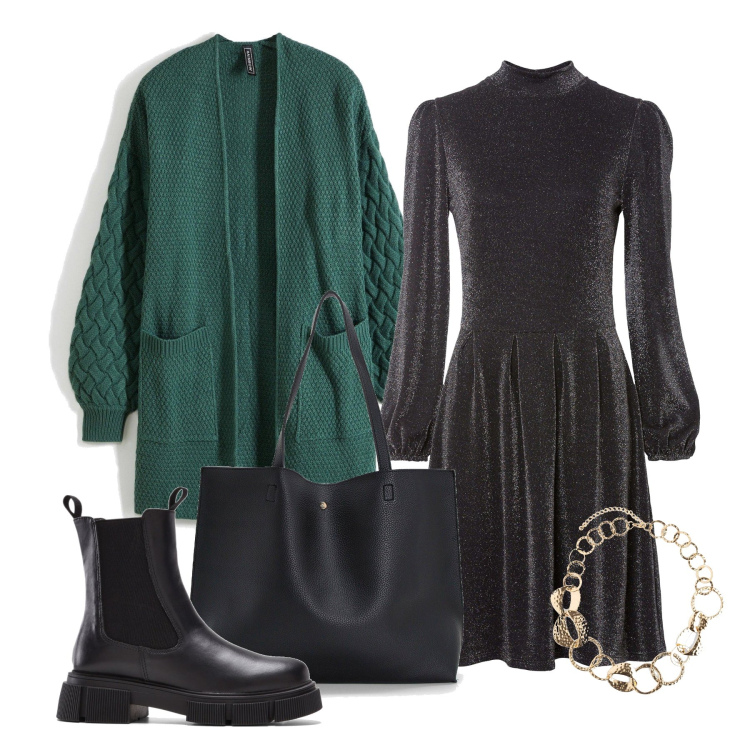 Outfit femme - Octobre. Style Glamour pour Tous les jours. Assortir avec gilets, boots, colliers, robes, sacs tote.