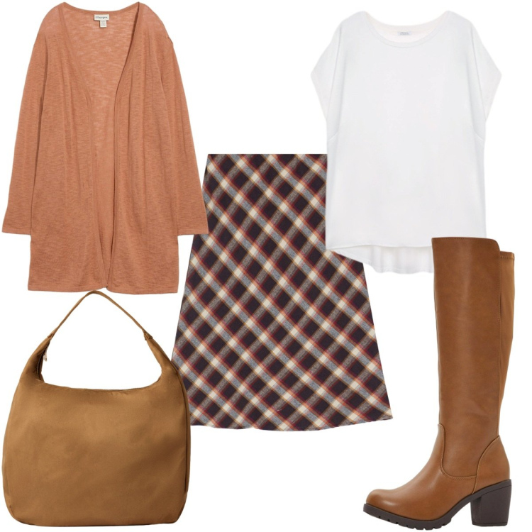 Outfit donna - Mi metto il cardigan- cardigan low cost. Stile 70s per Tutti i giorni. Abbinamento con stivali, cardigans, borse a mano, gonne, bluse.