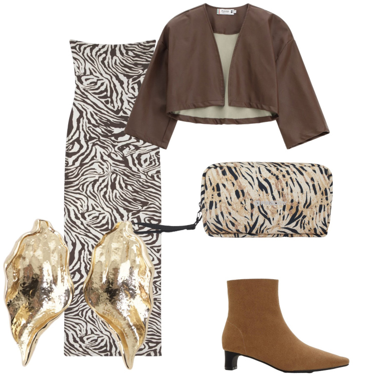 Outfit donna - Al compleanno della migliore amica. Stile Glamour per Serata fuori. Abbinamento con stivaletti, vestiti lunghi, giacche, orecchini, valigie.