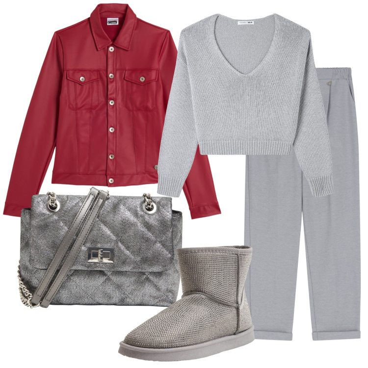 Outfit donna - Total look #2268686. Stile Casual per Tutti i giorni. Abbinamento con maglieria, stivali, borse a tracolla, pantaloni, giacche.