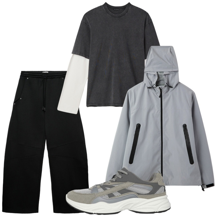 Outfit uomo - Autunno. Stile Urban per Tutti i giorni. Abbinamento con sneakers, giacche, pantaloni, t-shirt.