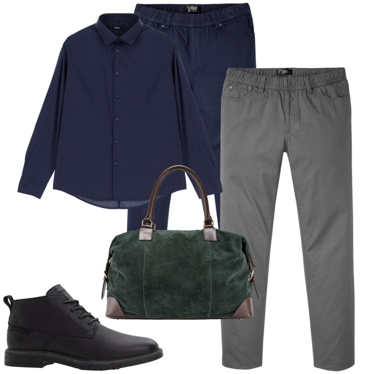 Outfit uomo - Total look #2268832. Stile Urban per Tutti i giorni. Abbinamento con pantaloni, stivali e stivaletti, camicie, borse sportive.