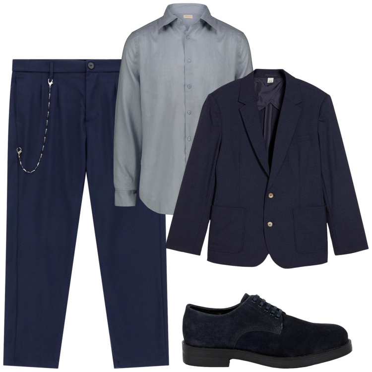 Outfit uomo - Total look #2268833. Stile Urban per Tutti i giorni. Abbinamento con giacche, pantaloni, scarpe stringate, camicie.
