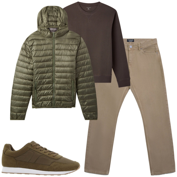 Outfit uomo - Ottobre. Stile Casual per Tutti i giorni. Abbinamento con sneakers, piumini, jeans, felpe.