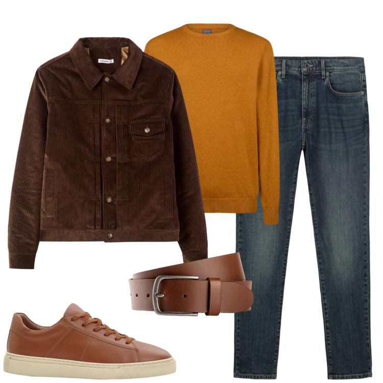 Outfit uomo - Total look #2268862. Stile Casual per Tutti i giorni. Abbinamento con cinture, sneakers, cappotti, maglieria, jeans.