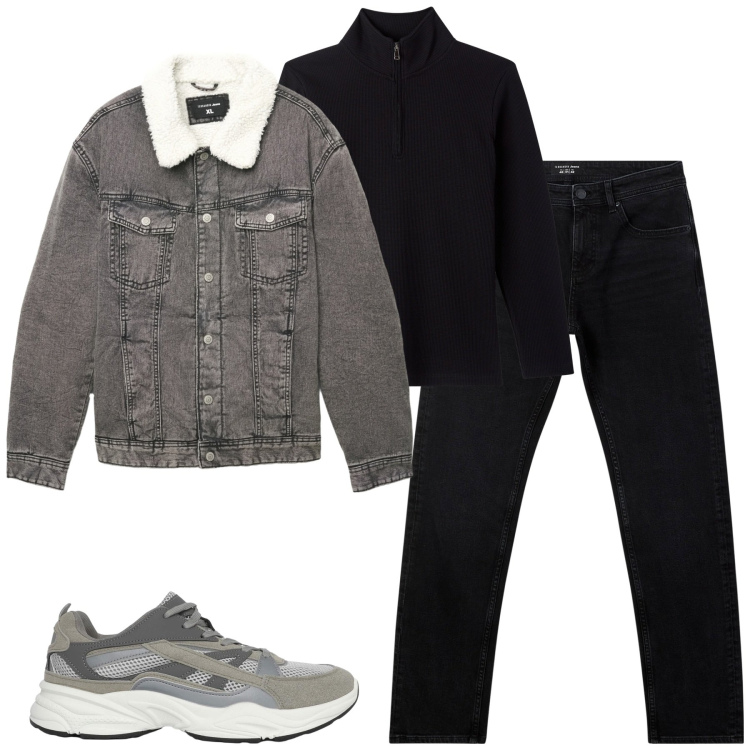 Outfit uomo - Total look #2268879. Stile Casual per Tutti i giorni. Abbinamento con sneakers, t-shirt, cappotti, jeans.