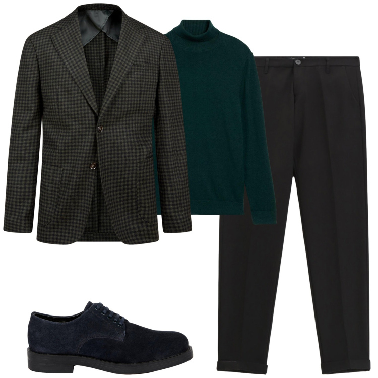 Outfit uomo - City. Stile Urban per Ufficio. Abbinamento con maglieria, pantaloni, giacche, scarpe stringate.