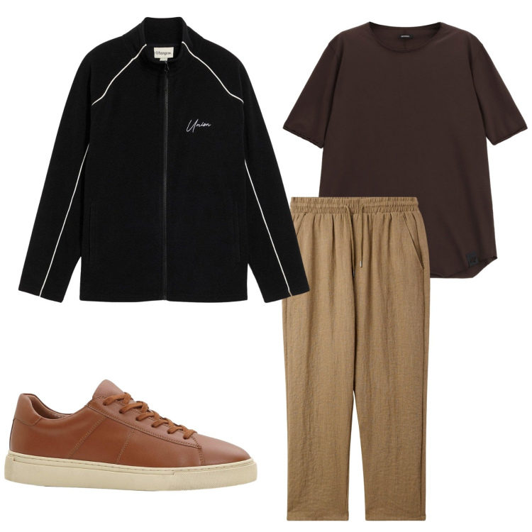 Outfit uomo - Total look #2268925. Stile Casual per Sport. Abbinamento con giacche, sneakers, pantaloni, t-shirt.