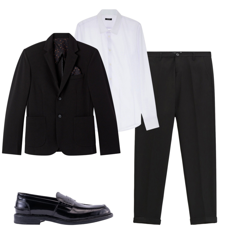 Outfit uomo - Total look #2268943. Stile Business/Elegante per Cerimonia. Abbinamento con giacche, camicie, pantaloni, scarpe stringate.