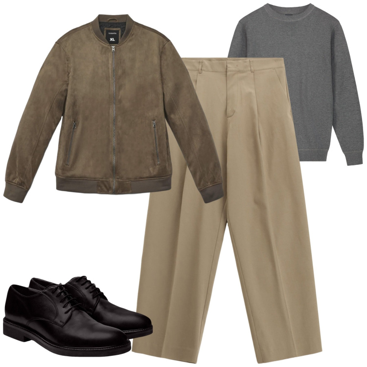 Outfit uomo - Total look #2268946. Stile Urban per Tutti i giorni. Abbinamento con giacche, pantaloni, scarpe stringate, maglieria.